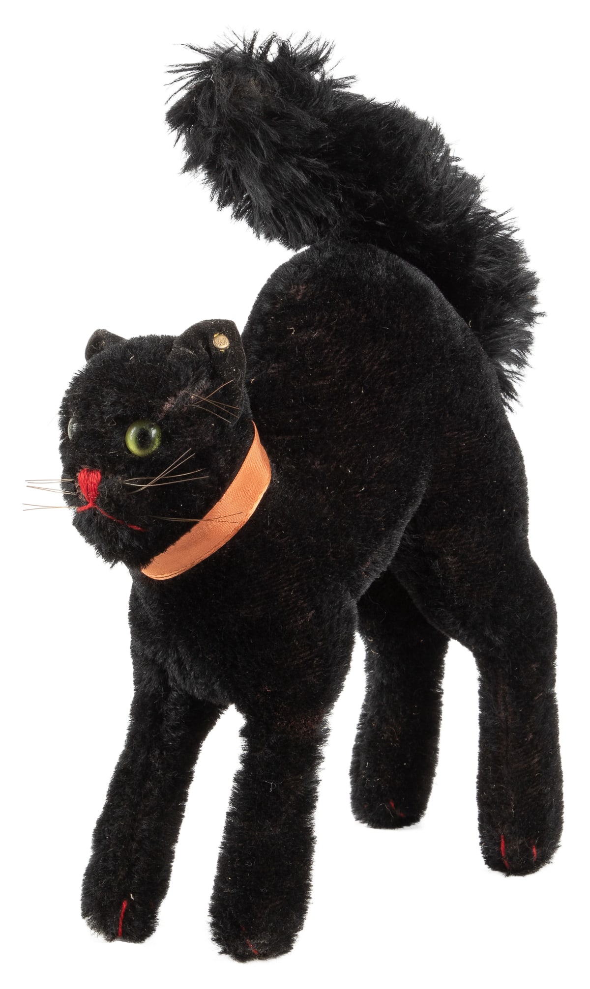 Steiff Scary Black Cat. Postwar black cat with arched back ... (1 of 1)