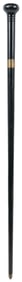 Wooden Sword Cane. Black wooden cane with knob handle, bras...