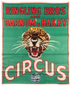 Ringling Bros. and Barnum & Bailey billboard poster. 20th c...