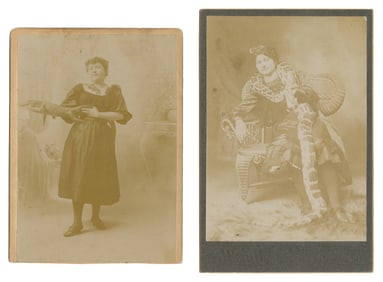 Cabinet Photos of a Snake and Alligator Handler. Circa 1880...