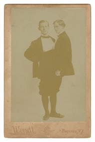 [SIDESHOW]. Cabinet photo of Adolph-Rudolph, fake conjoined...