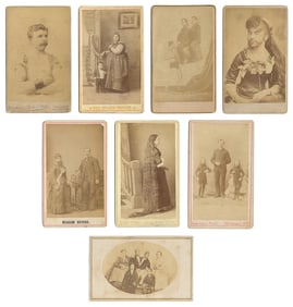 [CIRCUS & SIDESHOW]. Eight CDVs of performers. Circa 1870s-...