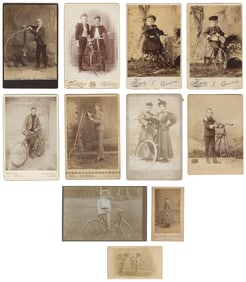 [CYCLISTS]. Eleven cabinet photos and CDVs. V.p. (American ...