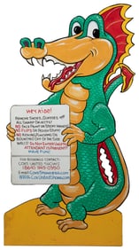 Dragon Carnival Ride Sign. Painted wooden figural children’...