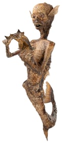 Fiji Mermaid. Mixed media sideshow sculpture with fish skin...