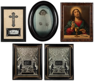 [FUNERALIA]. Group of Postmortem and Funeral Items. America...