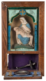 [RELIGIOUS OBJECTS]. Catholic Last Rites Prayer Shadow Box....