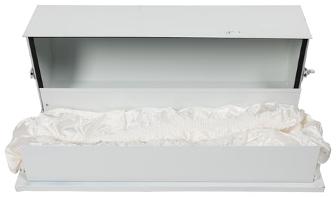 [FUNERALIA]. Infant Casket. American, mid-20th century. Whi...