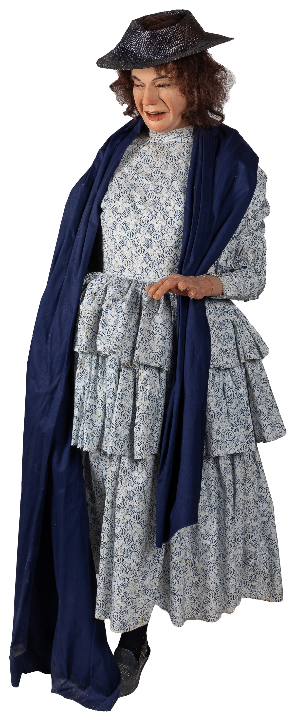 [KREWSON SR., Martin (1912-2012), sculptor]. “Widow Douglas...: [KREWSON SR., Martin (1912-2012), sculptor]. “Widow Douglas” Figure from “Adventures of Huckleberry Finn.” [N.p., ca. 1970s]. Lifesize wax figure of Huck’s guardian and t