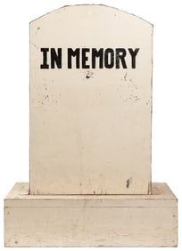 Fraternal Wooden Tombstone. Wood, metal, and paint. “In Mem...