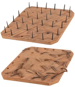 Knights of Pythias Initiation Spiked Boards, Two. Circa 190...