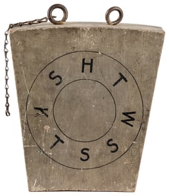 Masonic Keystone. Circa 1890s. Solid painted wood with meta...