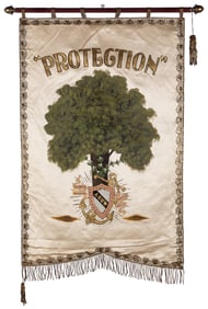 Ancient Order of United Workmen Protection Banner. Circa 18...