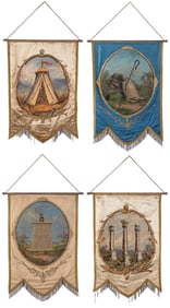 Four Odd Fellows Encampment Banners. (I.O.O.F.). Circa 1900...