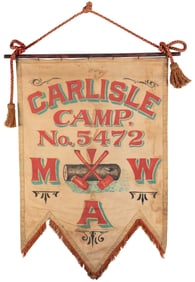 Modern Woodmen of America Banner. (M.W.A.) Circa 1900. Hand...