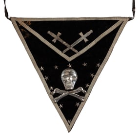 Masonic Knights Templar Skull and Crossbones Apron. Circa 1...