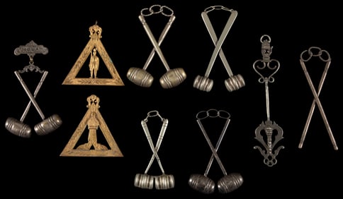 Nine Odd Fellows Jewels. (I.O.O.F.). Circa 1880s. Including...