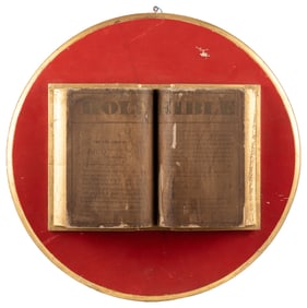 Odd Fellows Carved Ten Commandments Round Plaque. (I.O.O.F....