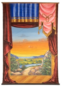 Odd Fellows Scenery Backdrop Prop. (I.O.O.F.). Circa 1900. ...