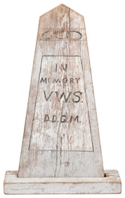 Odd Fellows Tombstone. (I.O.O.F.). Circa 1890. Painted wood...