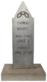 Odd Fellows Tombstone. (I.O.O.F.). Circa 1880. Painted wood...