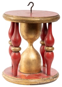 Odd Fellows Wooden Hourglass. (I.O.O.F.). Circa 1880. Carve...