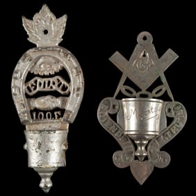 Pair of Fraternal Match Safes. (Masonic and I.O.O.F.). Circ...