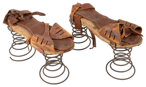 Pair of Odd Fellows Springed Sandals. (I.O.O.F.). Circa 190...