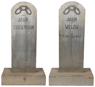 Pair of Odd Fellows Tombstones. (I.O.O.F.). Circa 1890. Pai...