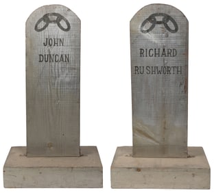 Pair of Odd Fellows Tombstones. (I.O.O.F.). Circa 1890s. Wo...
