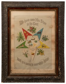 Eastern Star Chart. (Masonic). 1879. Chromolithograph on pa...