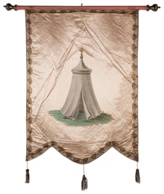 Odd Fellows Encampment Banner. (I.O.O.F.). Circa 1920s. Han...
