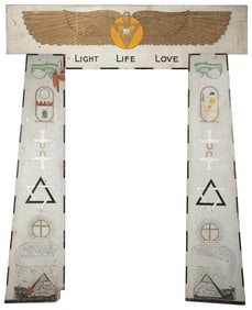 Rosicrucian Arch. (A.M.O.R.C.). Circa 1920s. Hand painted p...