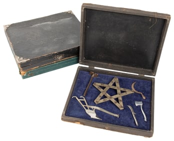 Three Boxed Sets of Ceremonial Tools. (The Grange). Circa 1...