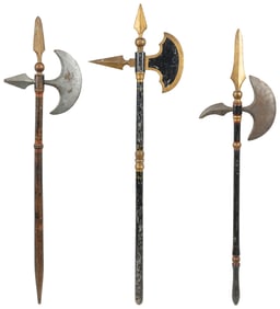 Three Odd Fellows Axes. (I.O.O.F.). Circa 1890s. Carved and...