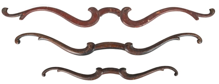 Three Odd Fellows Ceremonial Wooden Bows. (I.O.O.F.). Circa...