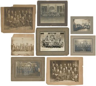 Collection of Eight Fraternal Lodge Photographs. Circa 1890...