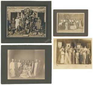 Four Women’s Fraternal Lodge Group Photographs. 1890-1920s....