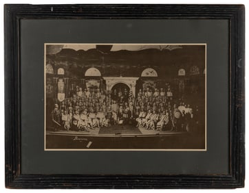 Knights of Pythias Framed Group Photograph. Undated. Silver...