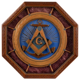 [FOLK ART]. Hand Carved and Constructed Whimsy with Masonic...