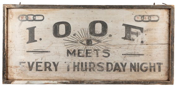 I.O.O.F. Meets Here Every Thursday Night Wooden Sign. (Odd ...