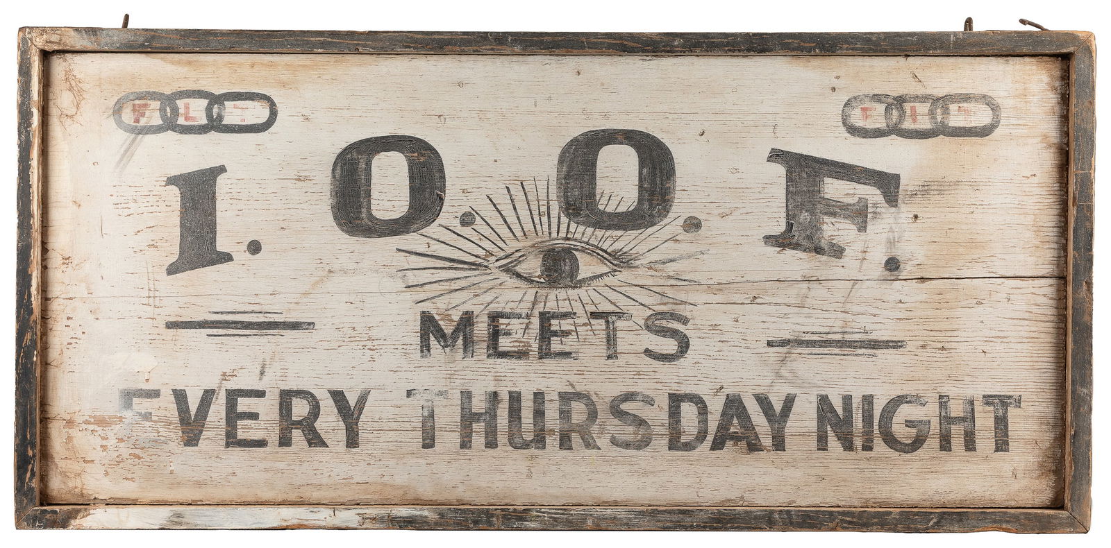 I.O.O.F. Meets Here Every Thursday Night Wooden Sign. (Odd ... (1 of 1)