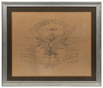 Knights of Pythias Drawing. Circa 1909. Graphite on paper. ...