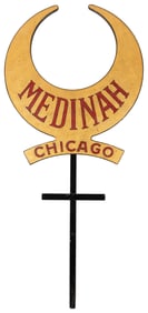 Medinah Shriners Crescent Moon Double Sided Cutout Sign. 20...