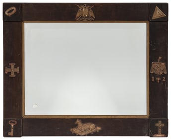 Mirror with Fraternal and Religious Symbols. 20th century. ...