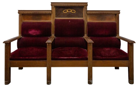 Vintage Odd Fellows Throne Chair/Bench. (Early 20th Century...