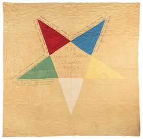 Order of the Eastern Star Quilt. 1934. Features five-pointe...