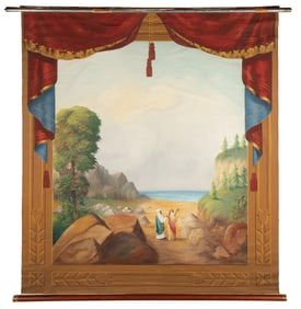 Odd Fellows Scenery Backdrop Prop. (I.O.O.F.). Circa 1890. ...