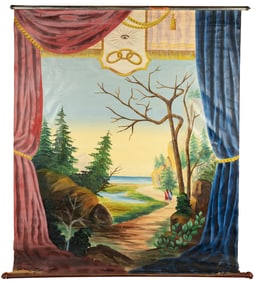 Odd Fellows Scenery Backdrop Prop. (I.O.O.F.). Circa 1900. ...