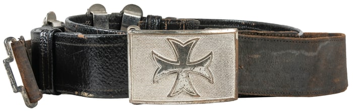 Pair of Masonic Knights Templar Leather Belts. Circa early ...
